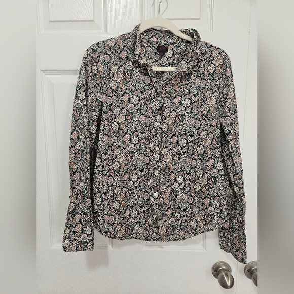J. Crew Liberty London Floral Print Blouse 100% Cotton 10 - Picture 2 of 9